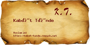 Kabát Tünde névjegykártya